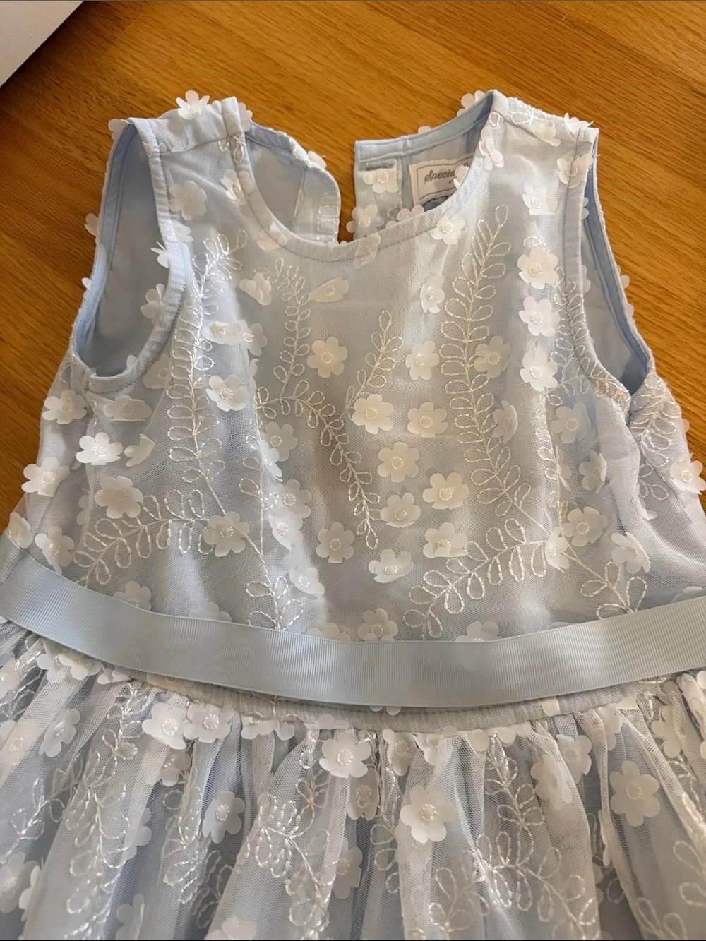 EUC - Girls Light Blue Floral Lace Dress & Pink Sparkly Dress - size 8